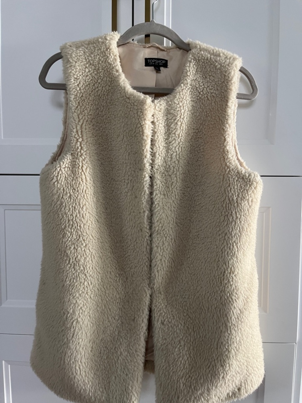 Topshop Cream Teddy Sherpa Vest